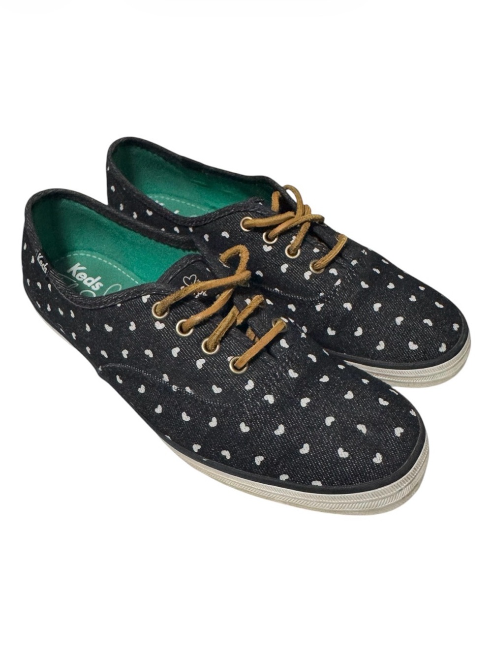 KEDS + Taylor Swift Women's Denim Canvas Heart Print Shoes - Black, Sz 8.5